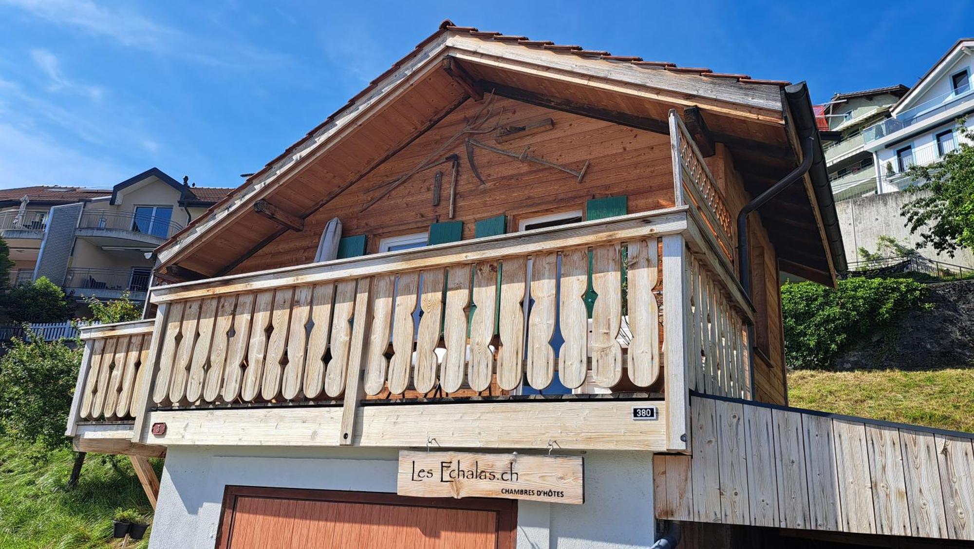 Les échalas II - Chalet indépendant avec cuisine et place privée au coeur du Lavaux Chexbres Exterior foto